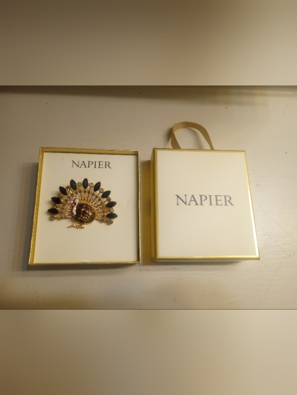 Napier Thanksgiving Turkey Brooch In Gift Box - Picture 1 of 5